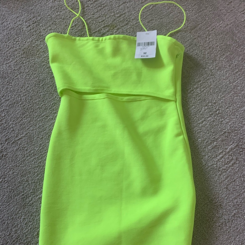 Lime green dress with chest slit! NWT